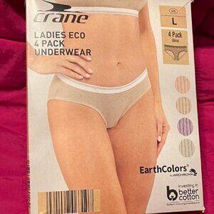 BRAND NEW ~ CRANE ~ 4 PACK ~ LADIES ECO BIKINI UNDERWEAR UNDIES ~ SIZE L / LARGE